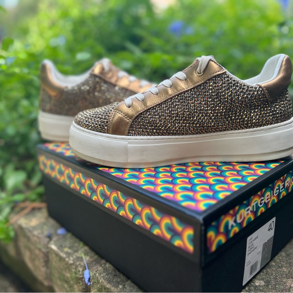 Kurt Geiger London Laney Glitz Rhinestone Houndstooth Platform Sneakers 40(9) - Picture 4 of 6